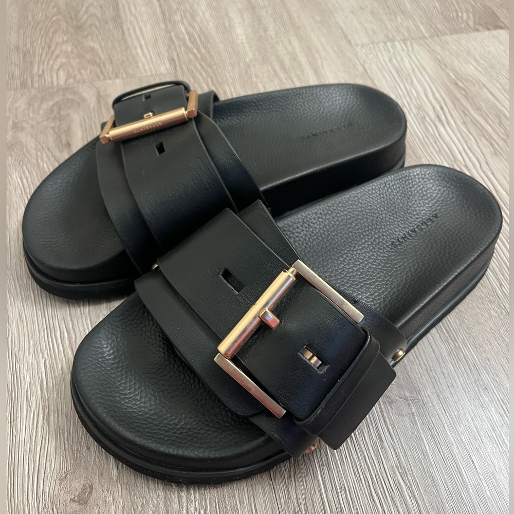 All Saints Ellie Leather Stud Slides